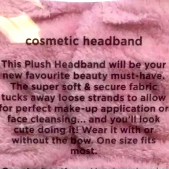NEW Lot of 2x [Studio Dry] Cosmetic Headband w/ Removable Bow Soft Pink One Size - Picture 7 of 8